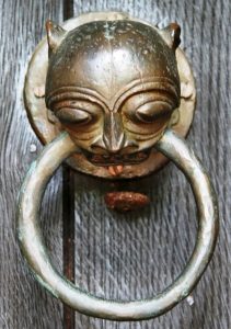 Ancient door knocker on the Church Door
