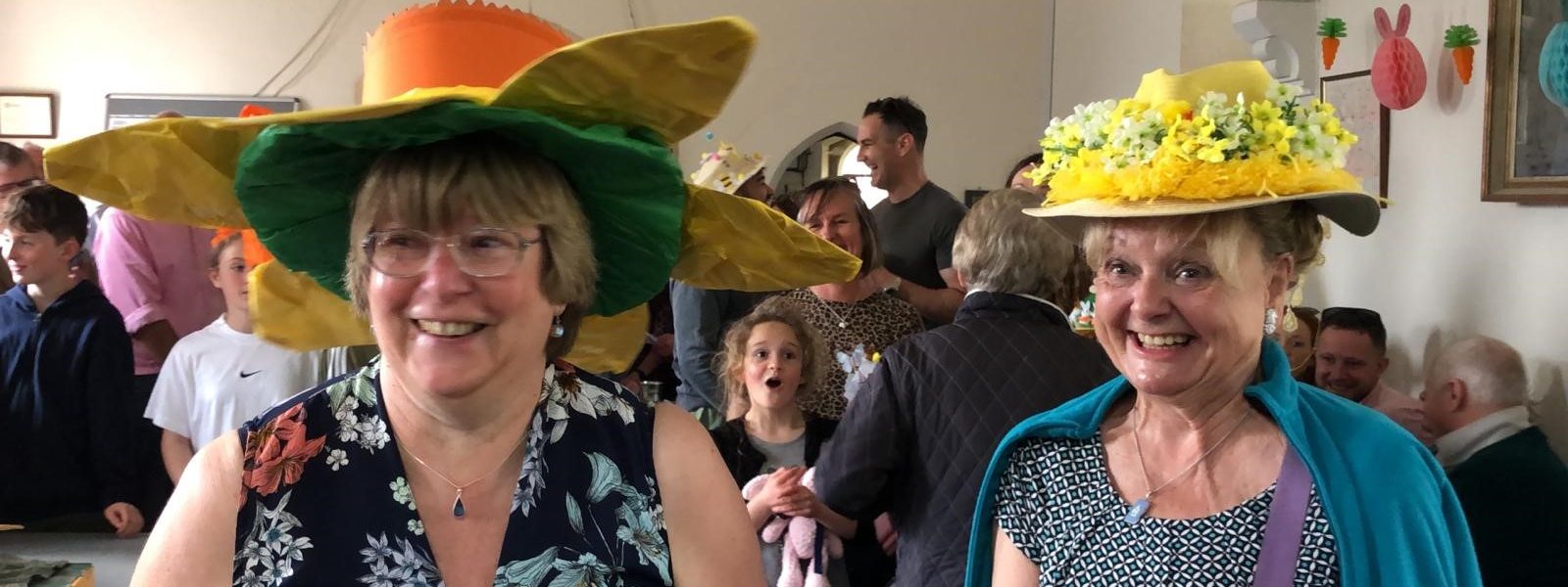 Ladies' Easter Bonnets at the Checkley Egg Roll
